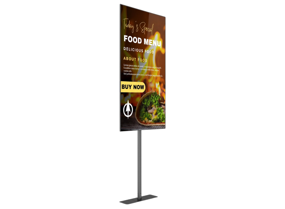 32" - 65" Landscape / Portrait 1.5m Pole Floor Mount Pro Display