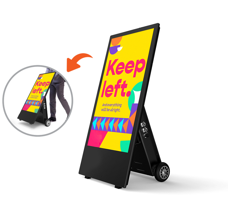 43" High Brightness Outdoor Digital Android Battery A-Boards – 1,500cd/m²