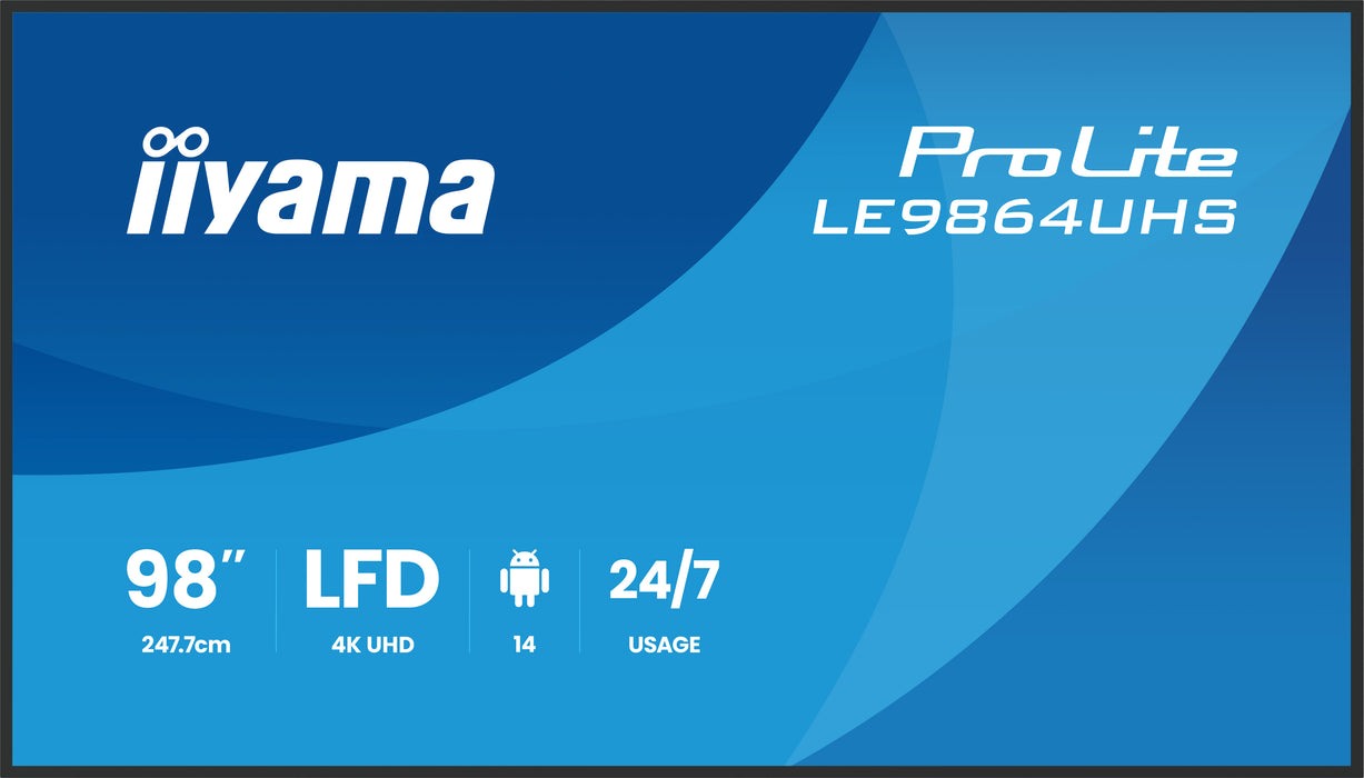 iiyama LE9864UHS-B1AG 98″ 4K UHD Professional Digital Signage Display