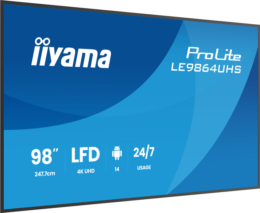 iiyama LE9864UHS-B1AG 98″ 4K UHD Professional Digital Signage Display