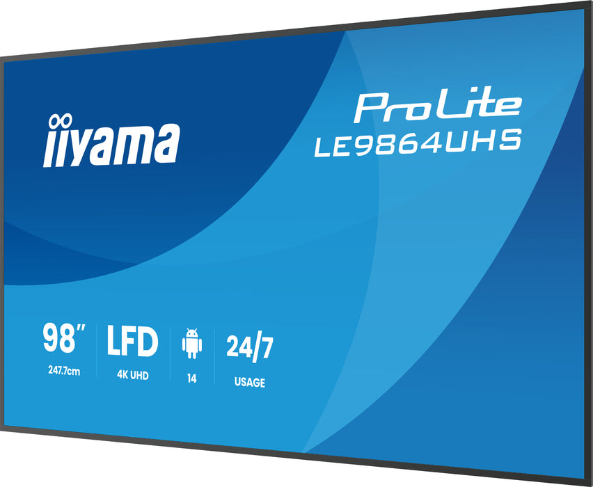 iiyama LE9864UHS-B1AG 98″ 4K UHD Professional Digital Signage Display