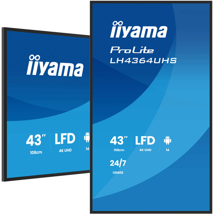 iiyama ProLite LH4364UHS-B1AG 43″ 4K UHD Digital Signage Display