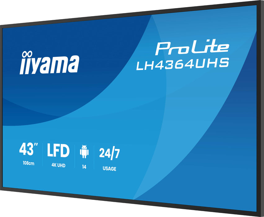 iiyama ProLite LH4364UHS-B1AG 43″ 4K UHD Digital Signage Display