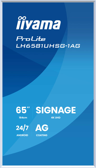 iiyama LH6581UHSG-1AG 65″ 4K UHD Professional Digital Signage Display