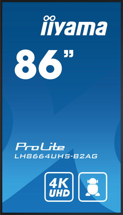 iiyama ProLite LH8664UHS-B2AG 86″ 4K UHD Digital Signage Display