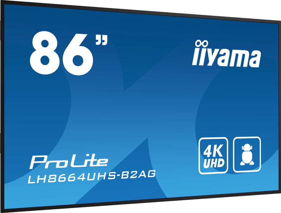 iiyama ProLite LH8664UHS-B2AG 86″ 4K UHD Digital Signage Display