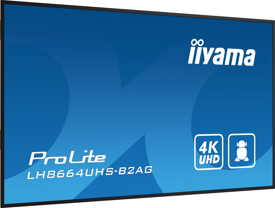iiyama ProLite LH8664UHS-B2AG 86″ 4K UHD Digital Signage Display