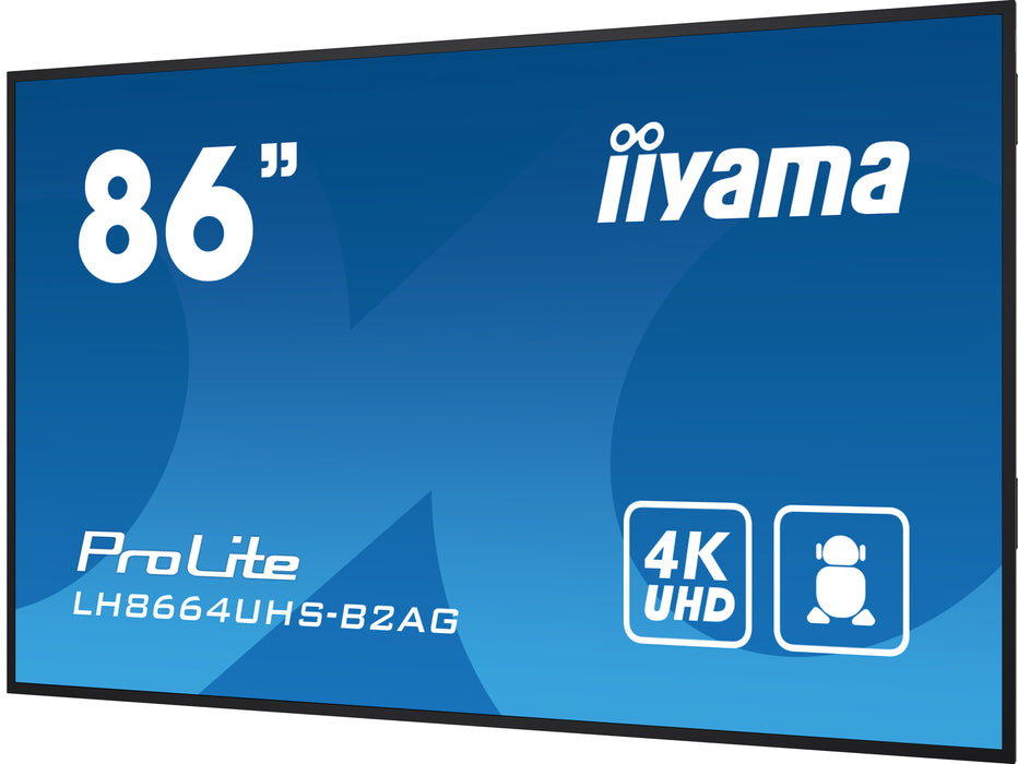 iiyama ProLite LH8664UHS-B2AG 86″ 4K UHD Digital Signage Display