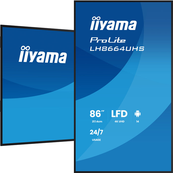 iiyama ProLite LH8664UHS-B3AG 86″ 4K Professional Digital Signage Display