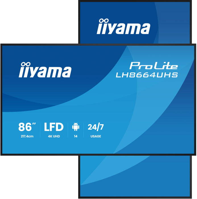 iiyama ProLite LH8664UHS-B3AG 86″ 4K Professional Digital Signage Display