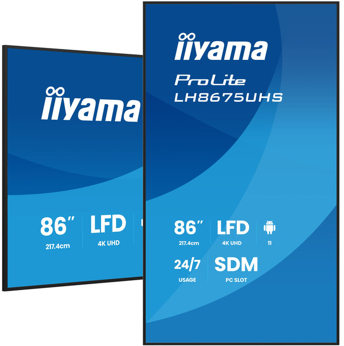 iiyama LH8675UHS-B2AG 86″ 4K UHD Professional Digital Signage Display