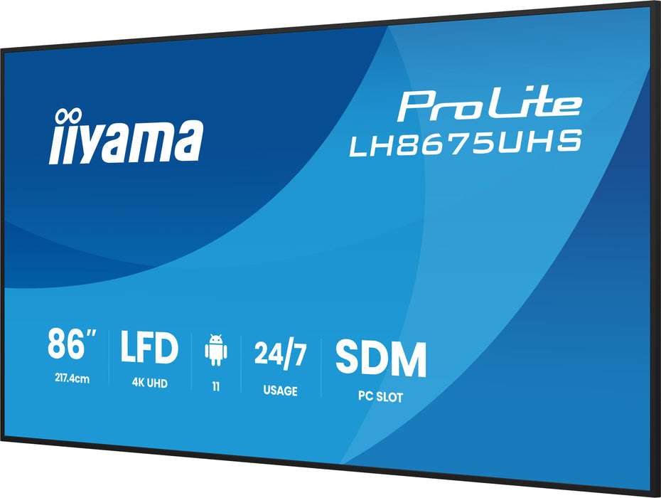 iiyama LH8675UHS-B2AG 86″ 4K UHD Professional Digital Signage Display