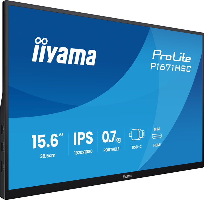 iiyama ProLite P1671HSC-B1 15.6″ Full HD Portable USB-C Touch Monitor