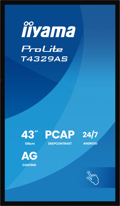 iiyama ProLite T4329AS-B1AG 43″ 4K PCAP Interactive Display with Android OS