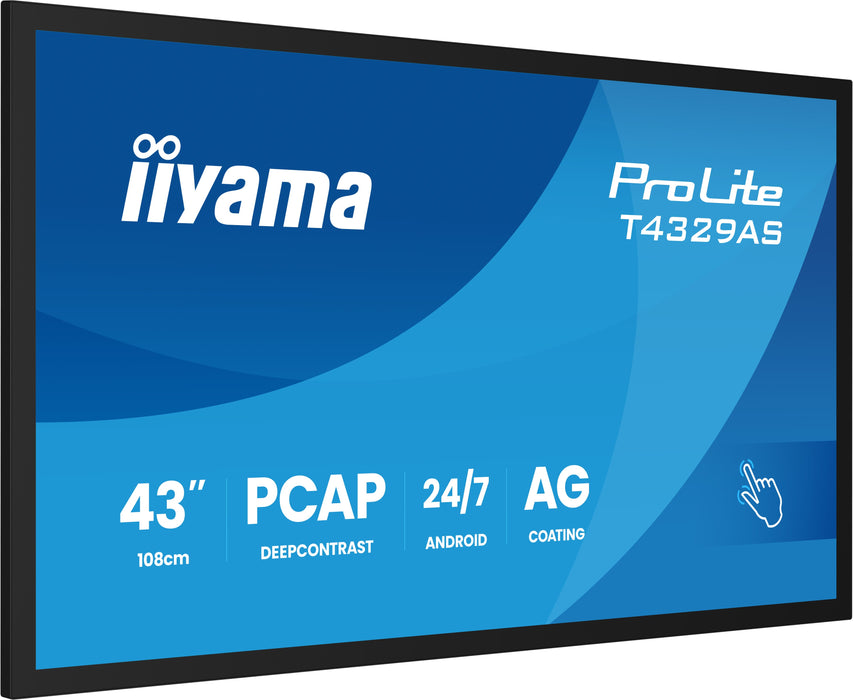 iiyama ProLite T4329AS-B1AG 43″ 4K PCAP Interactive Display with Android OS
