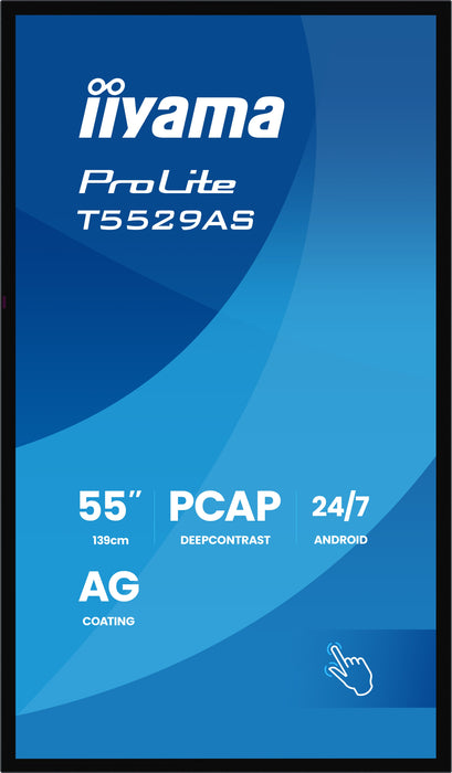 iiyama ProLite T5529AS-B1AG 55″ 4K PCAP Interactive Display with Android OS