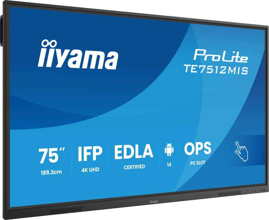 iiyama TE7512MIS-B4AG 75″ 4K PCAP Interactive Touch Display