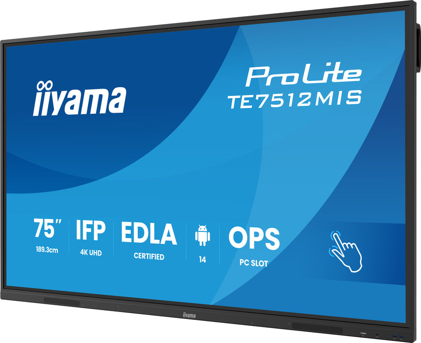 iiyama TE7512MIS-B4AG 75″ 4K PCAP Interactive Touch Display