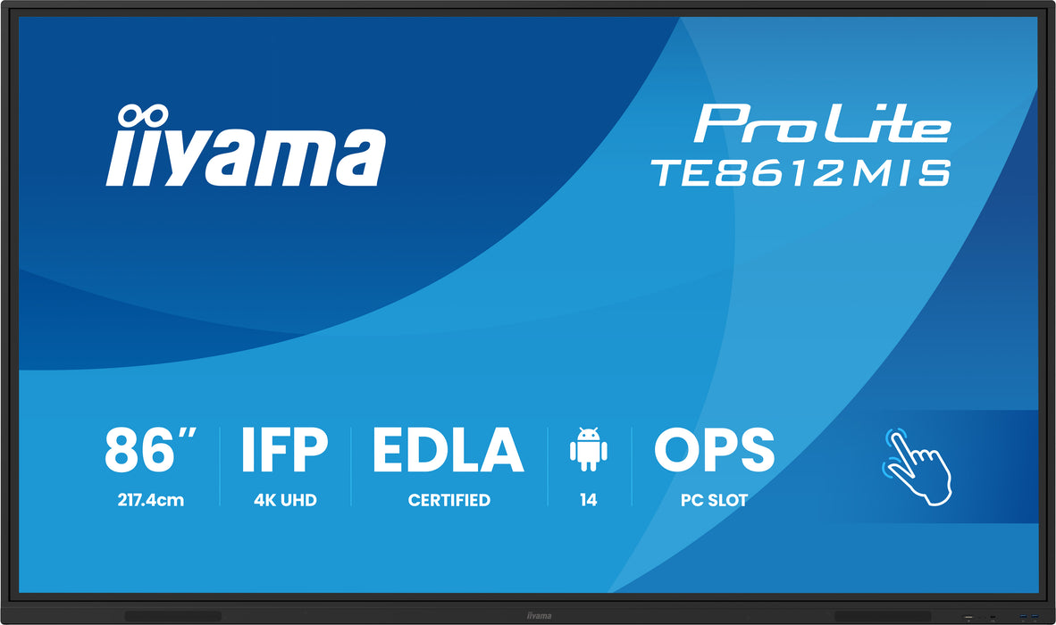 iiyama ProLite TE8612MIS-B4AG 86" 4K PCAP Interactive Touch Display